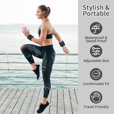 Набір манжет для ніг Smlper 2 шт. 2 кг (1 кг*2) для фітнесу, йоги, пілатесу, ходьби, бігу (чорний)