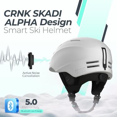 Гірськолижний шолом CRNK Skadi з Bluetooth, білий, шумозаглушення, розмір M, унісекс