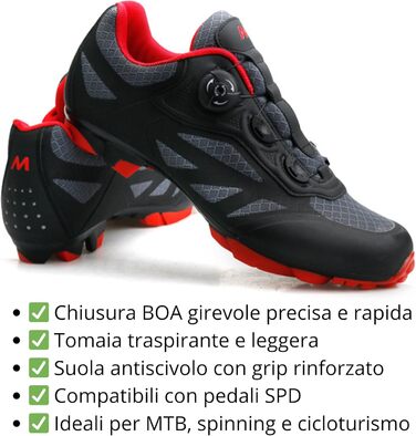 Кросівки для гірського велосипеда Msport для чоловіків та жінок, дихаючі, з антиковзкою підошвою, сумісні з педалями SPD (T2, 42 EU)