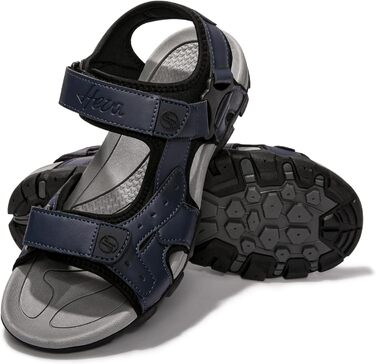 Чоловічі сандалії HEVA Leder Outdoor Sport Trekking Wander (44 EU, Nebel Blau)