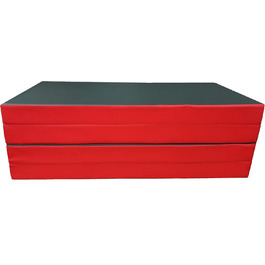 Складаний гімнастичний мат NiroSport 200x100x8 см, м'який, водонепроникний, для фітнесу, спорту, тренувань, гостьовий матрац, зелено-червоний