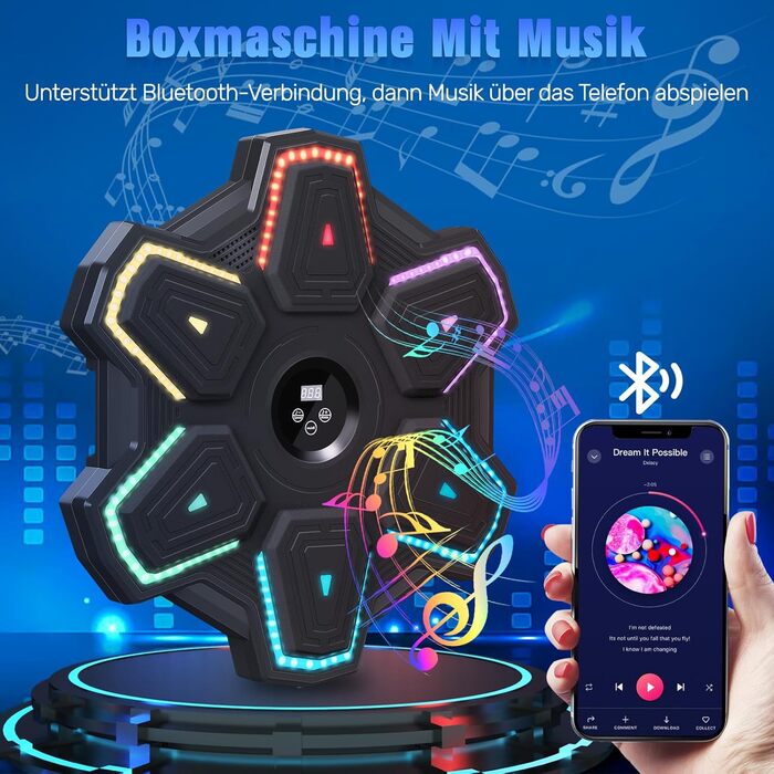 Музична боксерська машина SEMAI з Bluetooth, LED-дисплеєм та 9 режимами швидкості, електронний тренажер для боксу вдома, обладнання для фітнесу