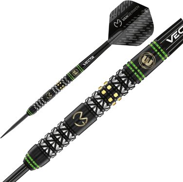 Дротики WINMAU Michael Van Gerwen Vantage 23 г вольфрамові з сталевим наконечником, комплект з оперенням Prism і стержнями Vecta