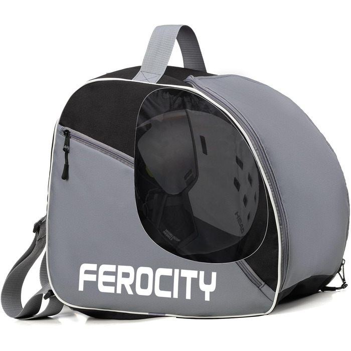 Набір Ferocity Premium для гірськолижного спорядження: сумка для лиж, черевиків, шолома та палиць [053] сірий - чорний