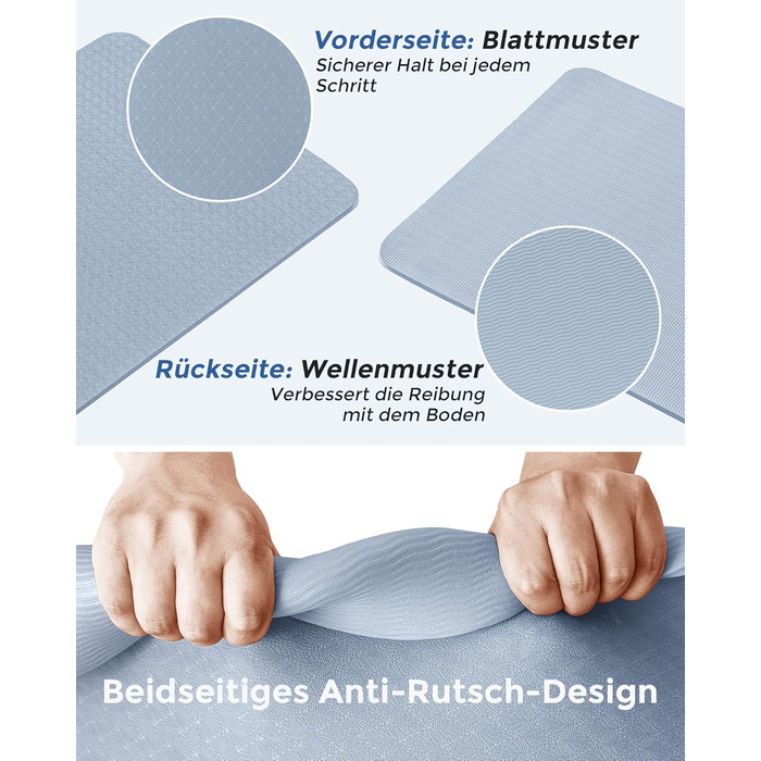 Килимок для йоги та фітнесу Narwhal: протиковзкий екологічний TPE мат для пілатесу та тренувань з ременем для перенесення