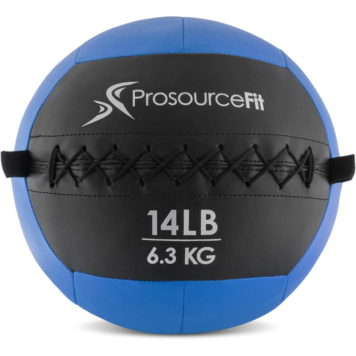 М'яч медичний ProsourceFit 14 фунтів, синій, для функціональних тренувань і динамічних вправ, м'який, для фітнесу та кросфіту
