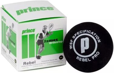 Сквош-м'ячі Prince Rebel з подвійною жовтою точкою, 12 шт.