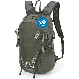Туристичний рюкзак 20 л Wanderrucksack Active 20 Premium, з вентильованою спинкою, дощовиком та кріпленням для питної системи, з дихаючої сітки 3D Air Mesh, з поясним ременем, оливковий