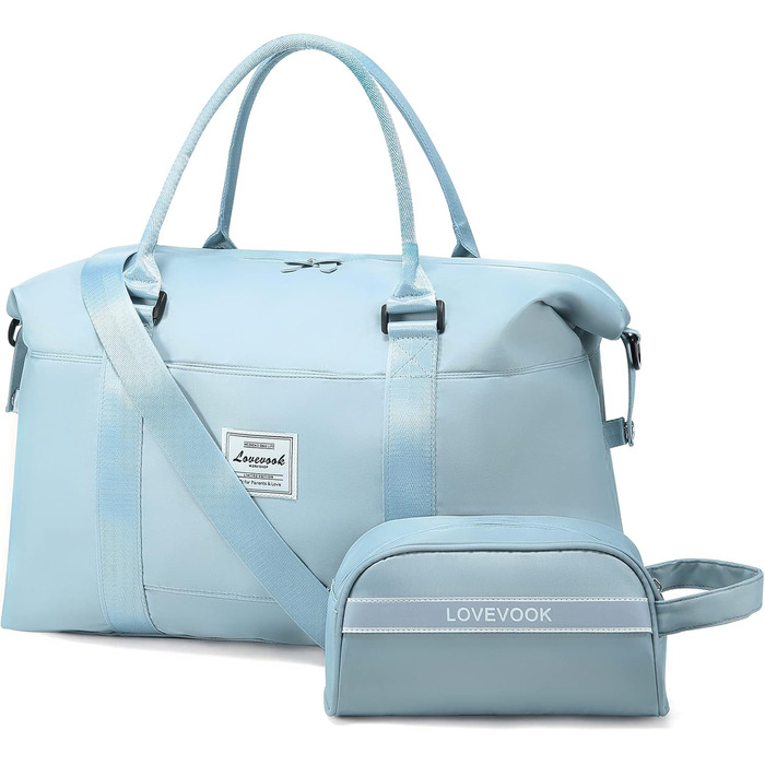 Спортивна сумка LOVEVOOK для жінок: водонепроникна дорожня сумка-мішок, 30L, світло-блакитна