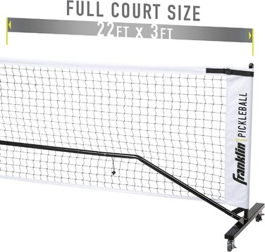 Портативна сітка для піклболу Franklin Sports 6,7 м з колесами та сумкою для транспортування, офіційний розмір, для вулиці