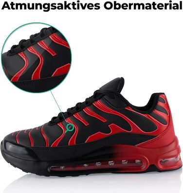 Спортивні кросівки для жінок та чоловіків, амортизація, легкі бігові кросівки, чорний, зелений, оранжевий (38 EU, чорний, червоний)