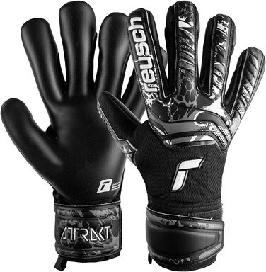 Воротарські рукавички Reusch Attrakt Infinity для дорослих, чорні, розмір 9, з відмінним зчепленням та внутрішнім швом, унісекс