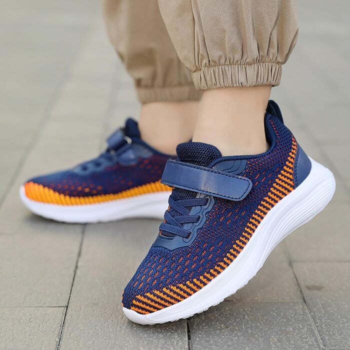 Дитячі спортивні кросівки для залу та вулиці, легкі, дихаючі, темно-сині, 38 EU