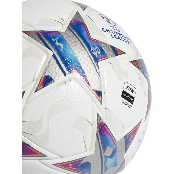 Футбольний м'яч adidas UCL Pro, розмір 5, білий/сріблястий/блакитний, офіційний м'яч Ліги чемпіонів, для матчів, преміум-якість