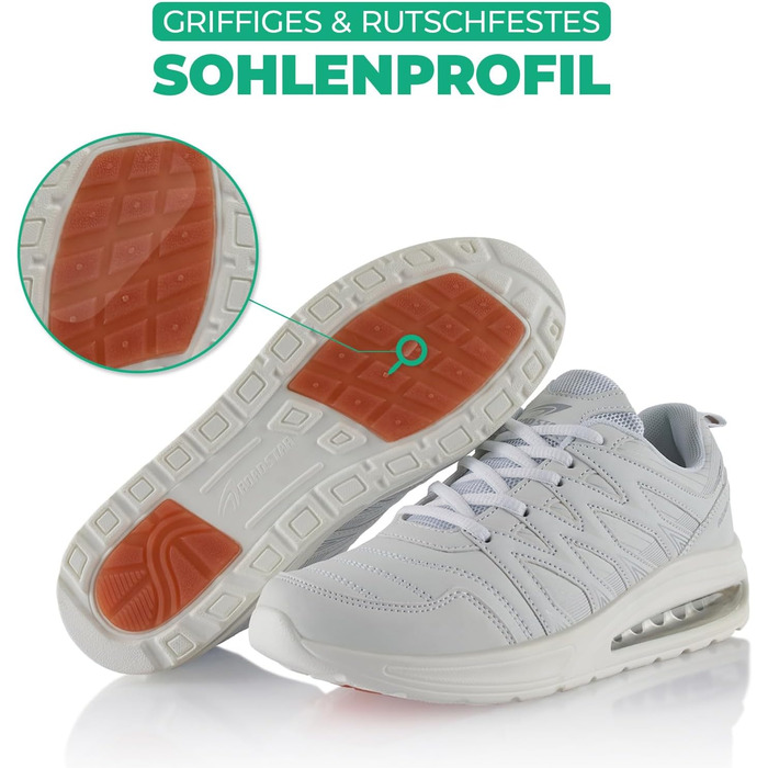 Кросівки спортивні жіночі та чоловічі Fusskleidung® з амортизацією, білі, розмір 38 EU