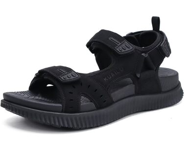 Чоловічі сандалі KuaiLu для трекінгу та відпочинку: ортопедичні, зручні, літні, пляжні, з товстою підошвою, розмір 44 EU (чорні)