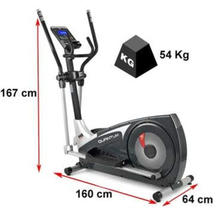Еліптичний тренажер BH i.Quantum Crosstrainer, 20 кг маховик, до 150 кг, безшумний, Bluetooth, бездротовий пульс, додатки, 4 програми