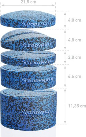 BODYMATE Набір для розтягування спини та грудей, регульований розтягувач для спини, тренажер для відкриття грудної мускулатури і розтягування верхньої та нижньої частини спини, сапфірово-синій
