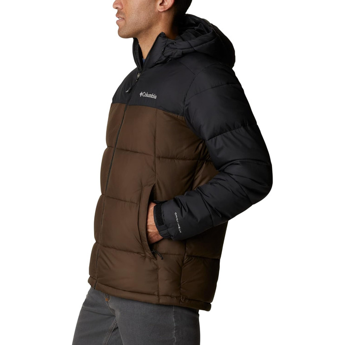 Куртка Columbia Pike Lake Hooded чоловіча, оливково-чорна, XL - тепла степлена куртка з капюшоном
