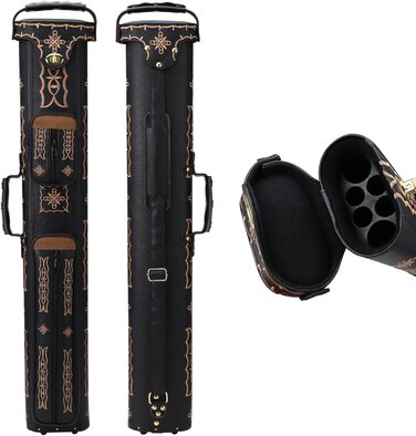 Чохол для більярдних київ 2x4, жорсткий, з підставкою, чорний. Місце для 2 наконечників та 4 ручок