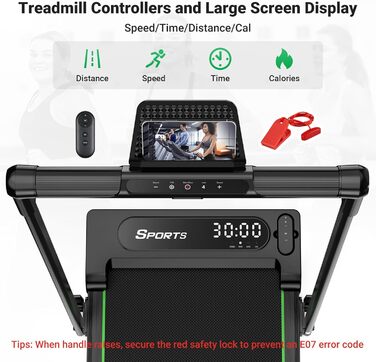 Бігова доріжка THERUN для дому, складний, з нахилом, 3 в 1 Walking Pad з 3 рівнями нахилу, 2.5PS, стіл-біговий тренажер з подвійною поверхнею для захисту колін, темно-зелений