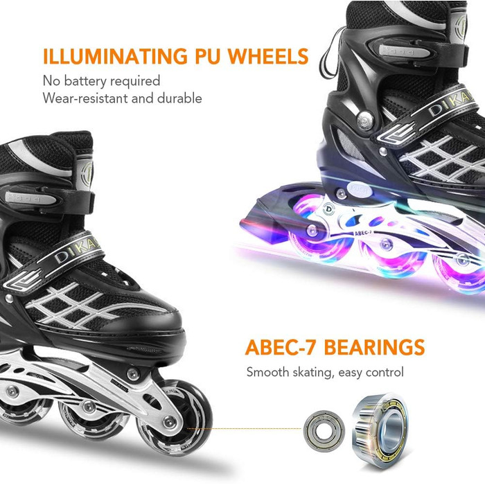 Інлайнеровий ролик Lixada для дітей, регульований, світлодіодний, розмір 27-32/33-37/38-41, рожевий