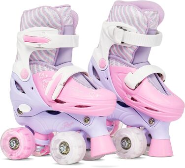 Роликові ковзани для дітей дівчаток RAVEN з регулюванням розміру та LED підсвіткою (27-30, без куфів)