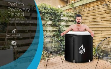 Ванна для криотерапії Retino™ XXL з кришкою, сидінням та термометром (Wim Hof Method)