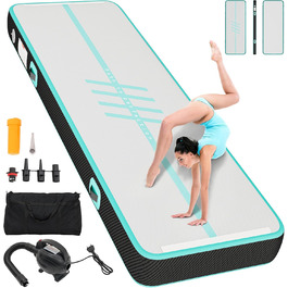 3M DWVO Air Matte Track - Гімнастичний надувний мат для гімнастики, йоги, фітнесу, тренувань, 10 см, зелений