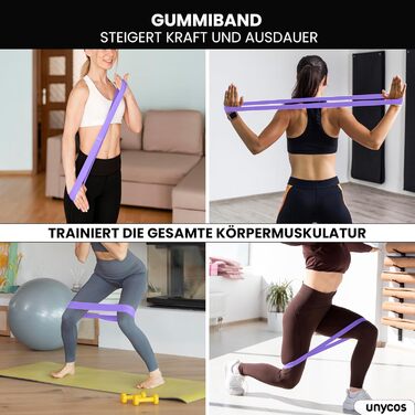 Набір для масажу та реабілітації Unycos: ролер для фасції, фітнес-гумки, масажний м'яч, стік для реабілітації, мотузка для формування, сумка для зберігання (Чорний/Лідний)