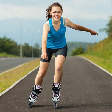 Роликові ковзани для дітей, регульовані, чорно-рожеві, 36-39 EU/240-270 mm