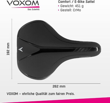 Сідло Voxom SA7 чорне для міського електровелосипеда, універсальний розмір