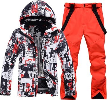 Сніговий комбінезон чоловічий HOUZONIY, теплий, вітронепроникний, 2-частинний, колір: помаранчевий