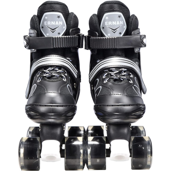 Дитячі ролики-інлайнери Flash: ролики для початківців, 4 колеса, регульовані, чорні (EU 34-38)