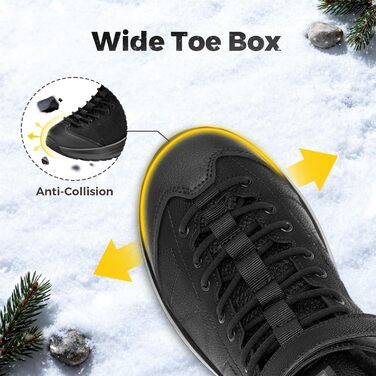 Зимові чоботи чоловічі FitVille широкі з клямками, неслизькі, теплі, для активного відпочинку, розмір 40-50 (46 EU X-широкі, чорні)