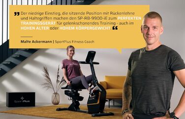 Спортивний лежачий велотренажер SportPlus з магнітною системою, 24 рівнями навантаження, LCD-дисплеєм, вимірюванням пульсу, до 150 кг