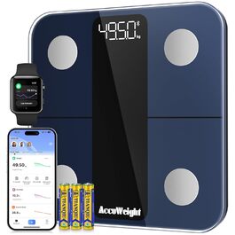 Вага для вимірювання жиру та м'язів ACCUWEIGHT з Bluetooth, аналіз тіла, вимірювання 17 показників, до 180 кг