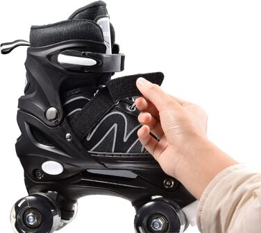 Дитячі ролики-інлайнери Flash: ролики для початківців, 4 колеса, регульовані, чорні (EU 34-38)