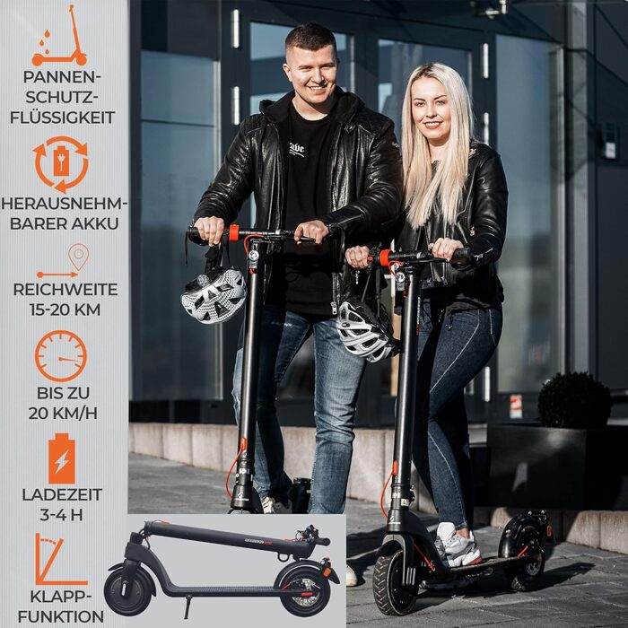 Електросамокат Scoot One E7 з ABE, знімний літієвий акумулятор, 20 км/год, 20 км, чорний