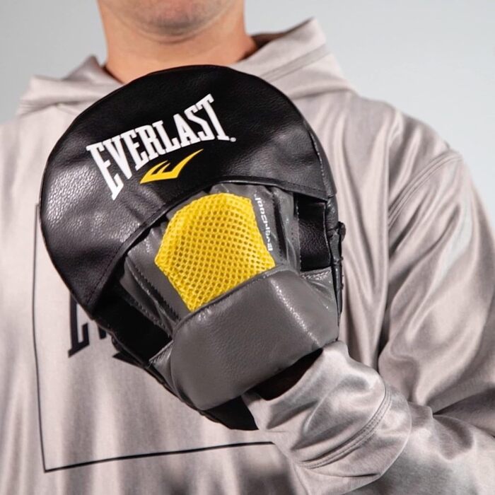 Лапи для боксу Everlast Evergel Mantis, унісекс, захист рук, сірі/жовті, універсальний розмір