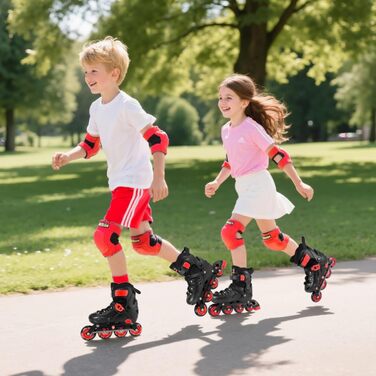 Регульовані дитячі ролики для хлопчиків та дівчаток, чорні, розмір L