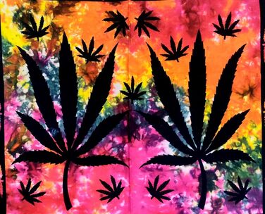 Гобелен настінний Weed Cannabis – психоделічний декор із листям марихуани, тріповий хіпі-постер, богемне мистецтво для кімнати, гуртожитку чи колажу, недорогий гобелен Rasta Ganja