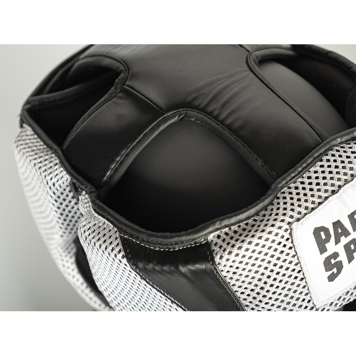 Захист голови Paffen Sport Star MESH для спарингу – Легкий та міцний, для боксу, муай-тай, кікбоксингу. Чорний/Білий S/M