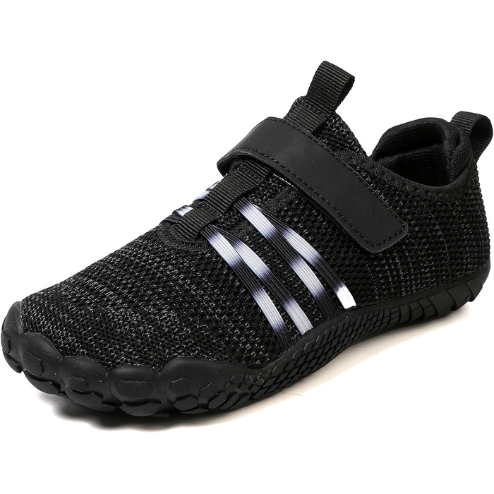 MIFAWA дитячі шкарпетки-кросівки для хлопчиків та дівчаток. Мінімалістичні кросівки з широкою передньою частиною та нульовим перепадом. Ідеальні аквашузи, плавальні та пляжні аксесуари. Розміри 26-37 (26 EU, чорно-білі)