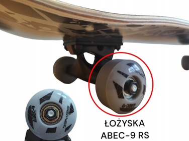 Класичний дерев'яний лонгборд з клена, підшипники ABEC-9 RS, профільований, Sportvida