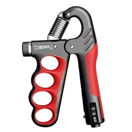 Регульований тренажер для кисті та передпліччя з лічильником навантаження 5-100 кг, механічний тренажер для сили, реабілітації, скелелазіння, фітнесу та зняття стресу (червоний)