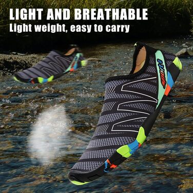 Водні черевики для жінок та чоловіків Tolaler: товсті, неслизькі, швидковисихаючі, міцні та довговічні. Ідеальні для пляжу, подорожей та плавання. Розмір 42 EU A 03