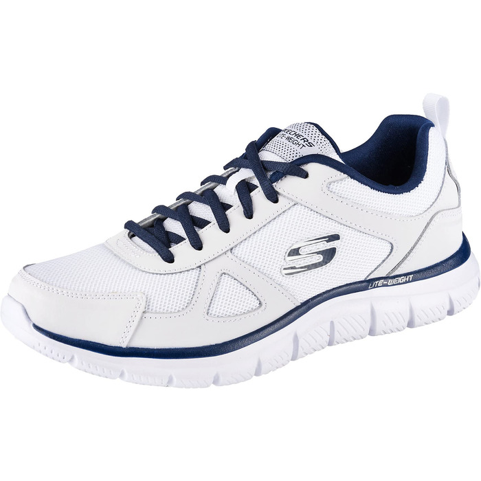 Чоловічі кросівки для бігу та спорту Skechers Sport Track SCLORIC, чорно-червоні, шкіра та сітка