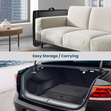 Складаний мобільний масажний стіл BODIOO з дерев'яними ніжками, 2 зони, регульована висота, до 250 кг, чорний