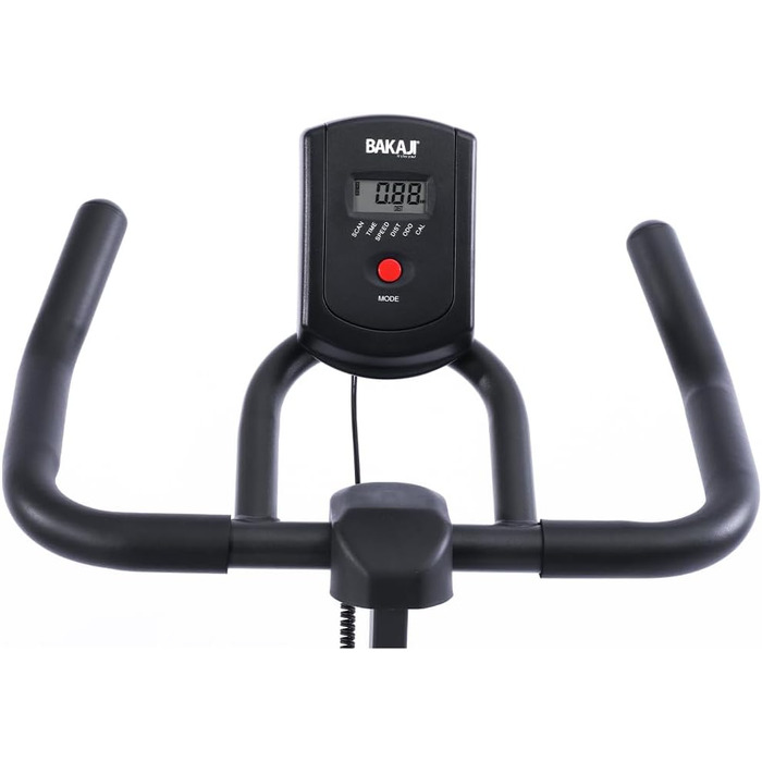 Велотренажер BAKAJI Spinning Bike з LCD-дисплеєм: час, калорії, відстань. Фітнес для дому, тренажерний зал, регульоване сидіння, кардіотренування.